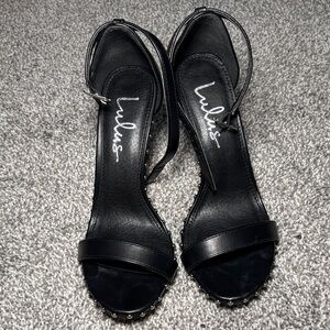 Lulu's Black Strappy Heels